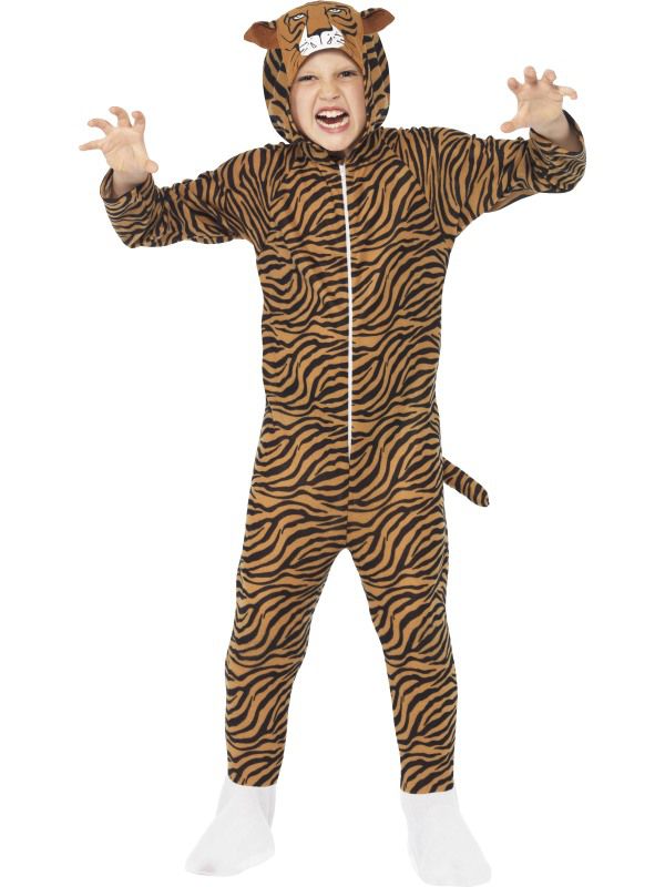 Brown Nicht Wirklich Beängstigender Tiger Jumpsuit Kostüm für Kinder