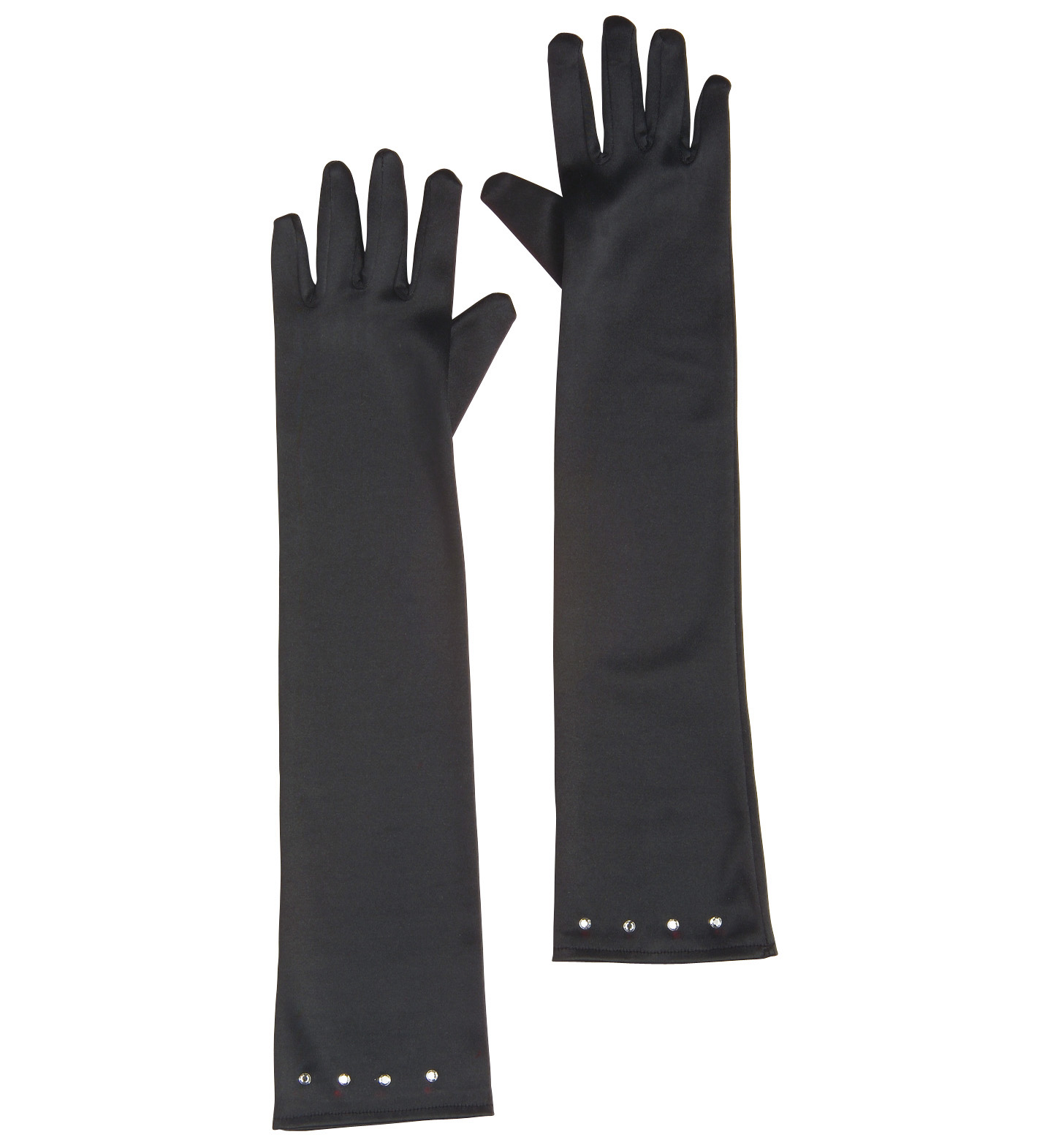 Ms Classy Lips Glamormädchen Gloves Satin, Kind Schwarz