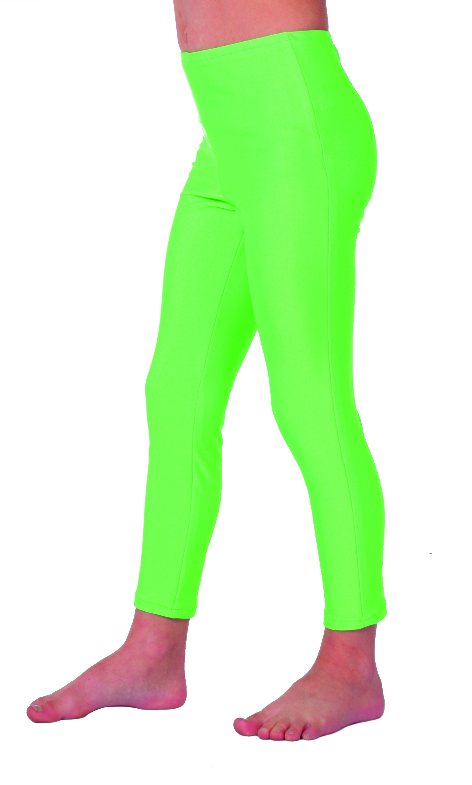 Neongrüne Disco -Leggings Kinder Mädchen