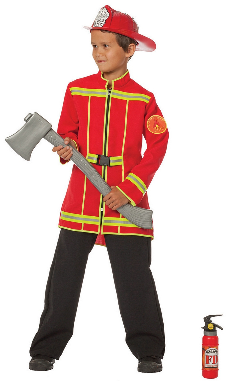 Fireman Sim Fireworks Job Rot (Junge) Kostüm für Jungen