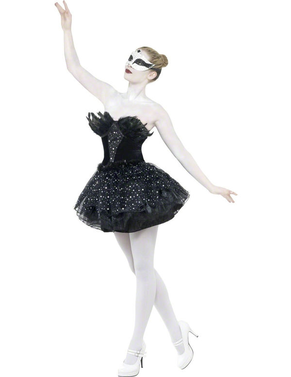 Schwarzer Schwan -Ballett -Kleid Frau Damenkostüm