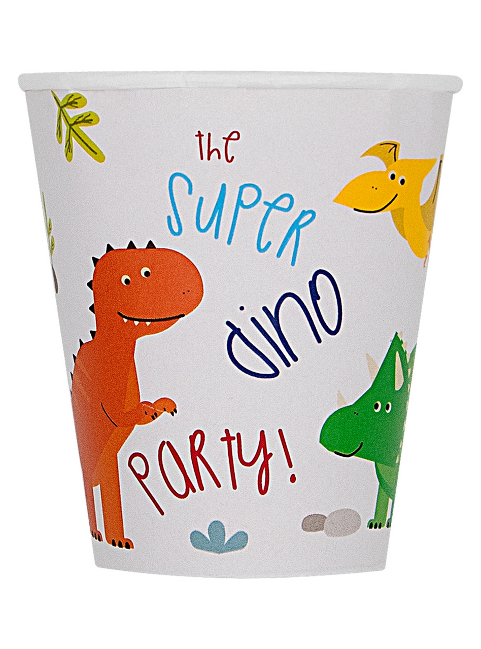 8 Dinosaurier Pappbecher - Dinosaurs Party