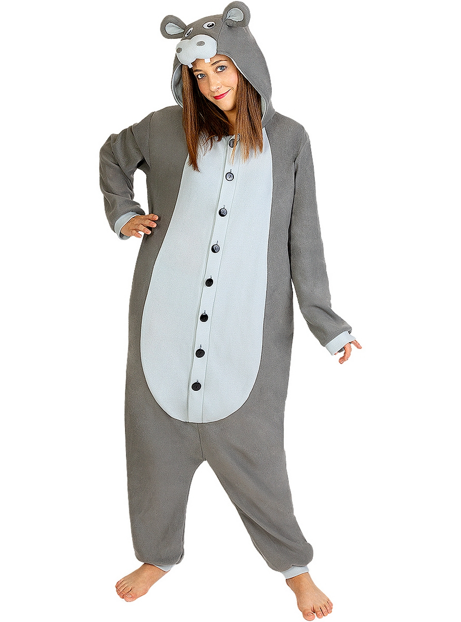 Nilpferd Onesie Kostüm für Erwachsene Unisex