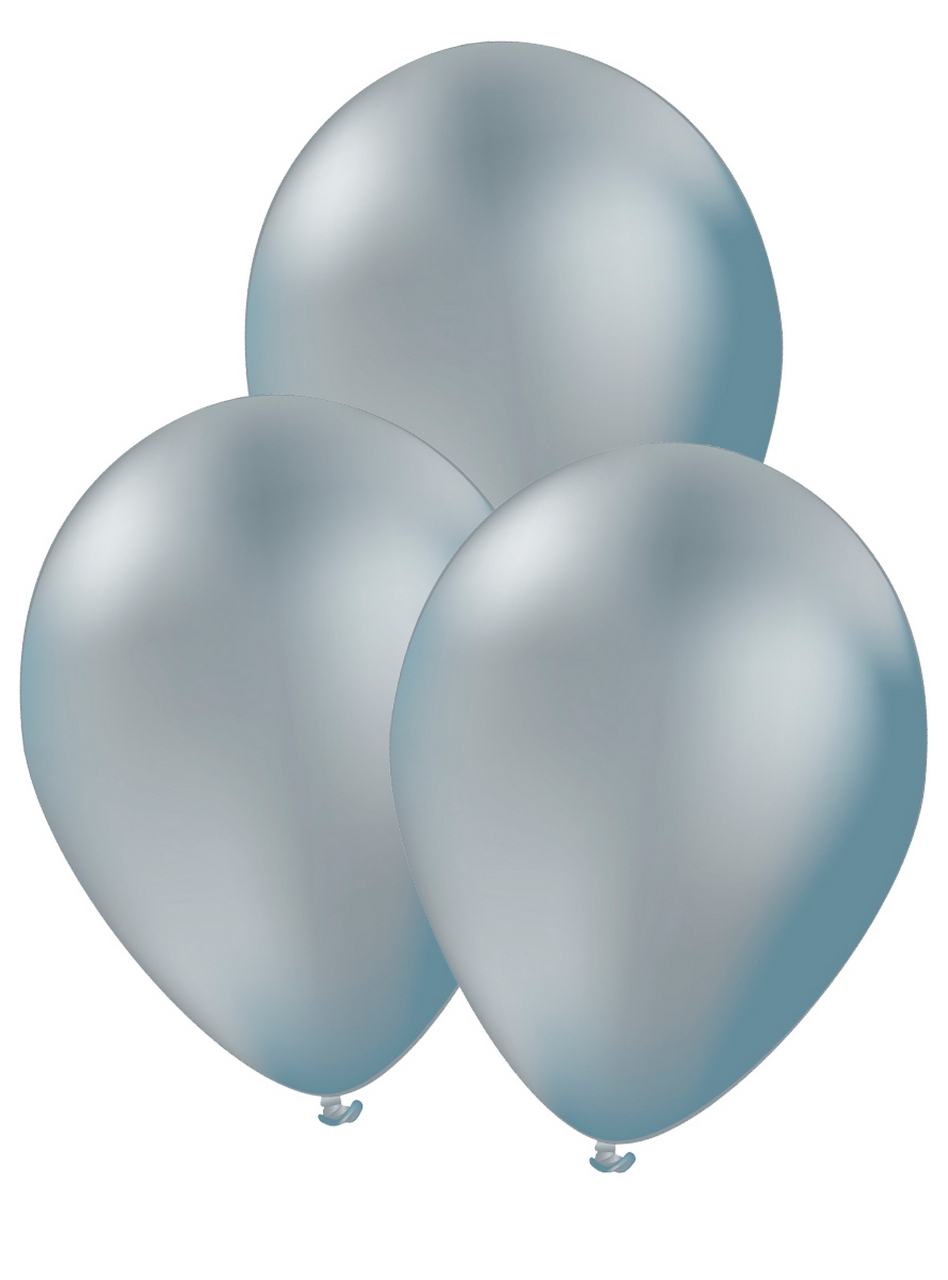 10 Luftballons Silber - Unifarben