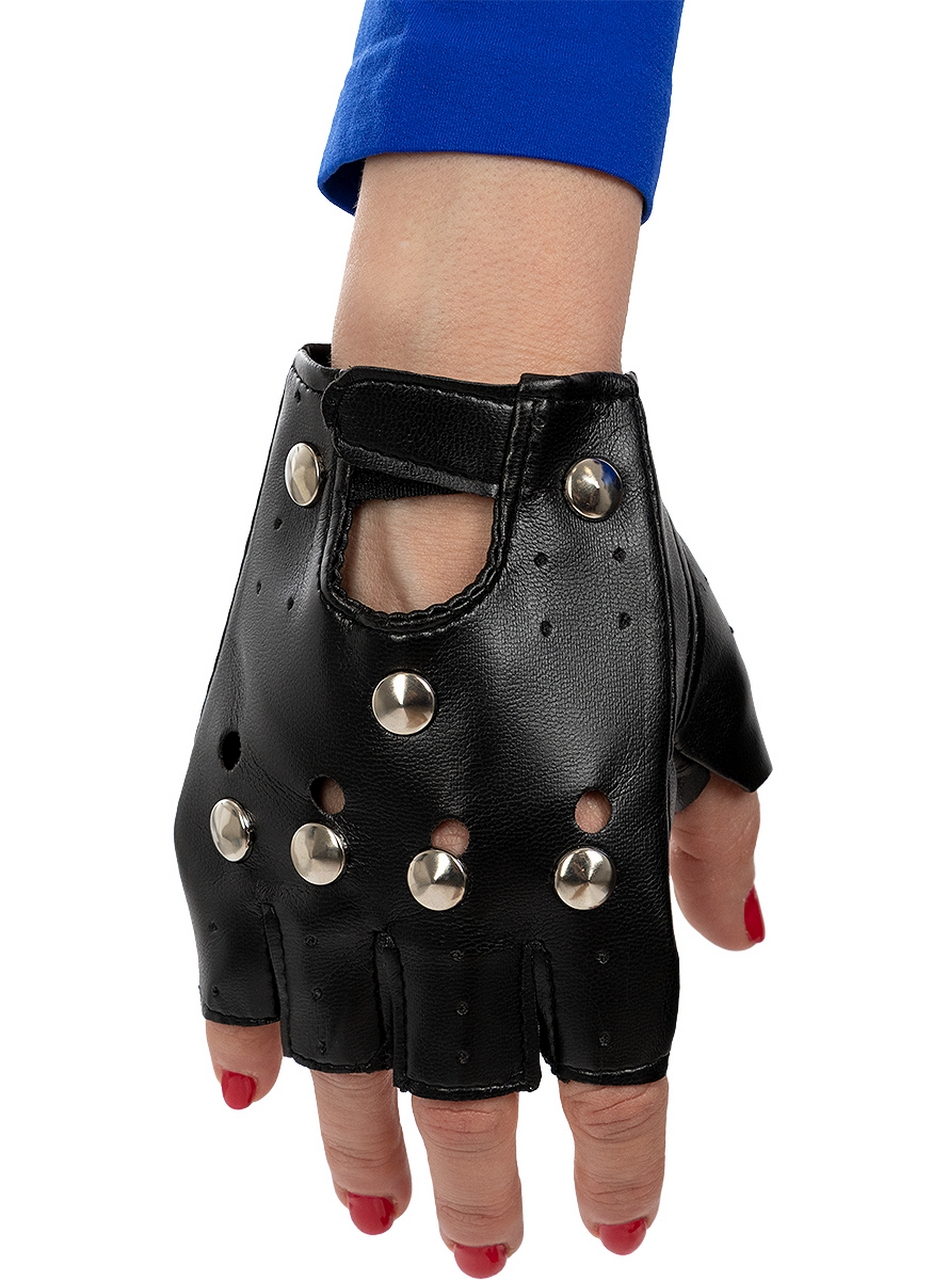 Punk Handschuhe Schwarz für Erwachsene