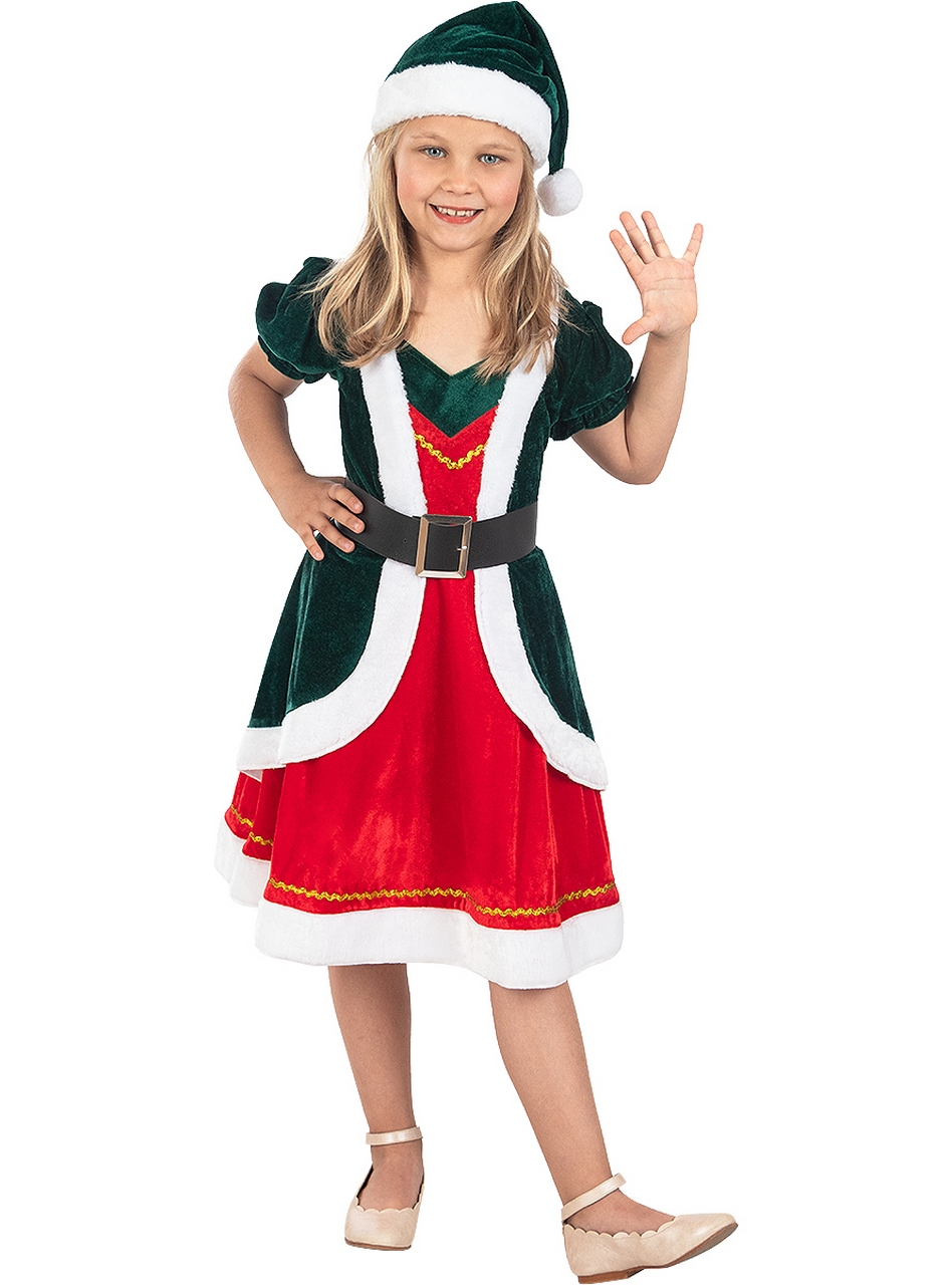 Deluxe Kerst Elf Santa Helper Kostüm für Mädchen