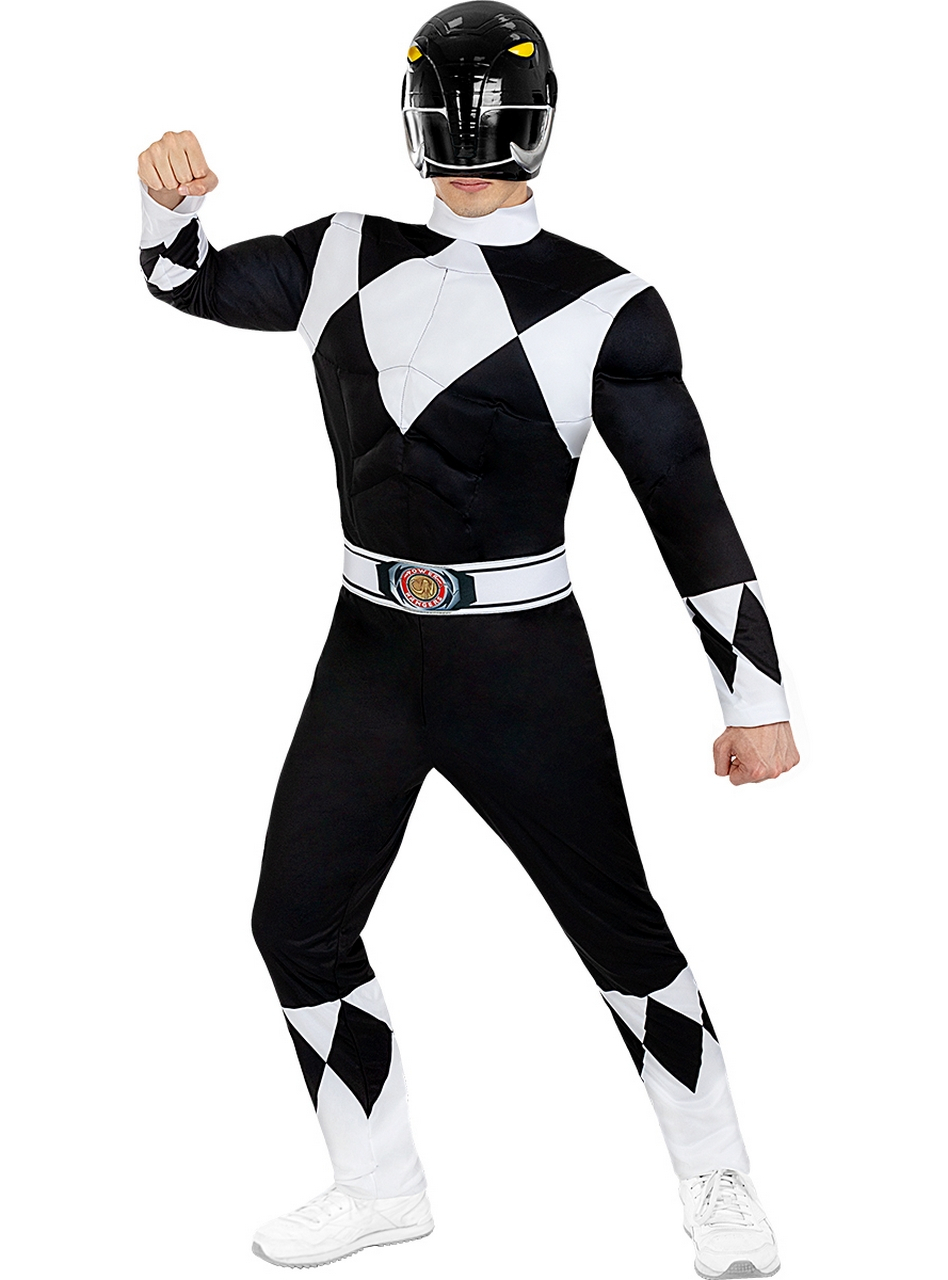 Power Ranger Kostüm Schwarz Herren