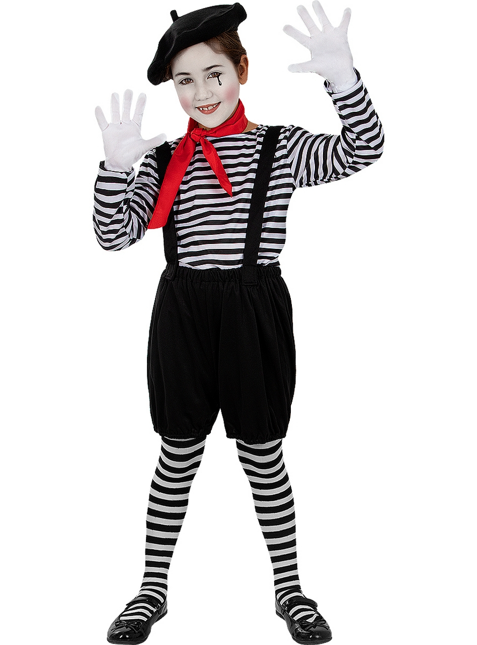 Mime Meisje Panto Kostüm für Mädchen