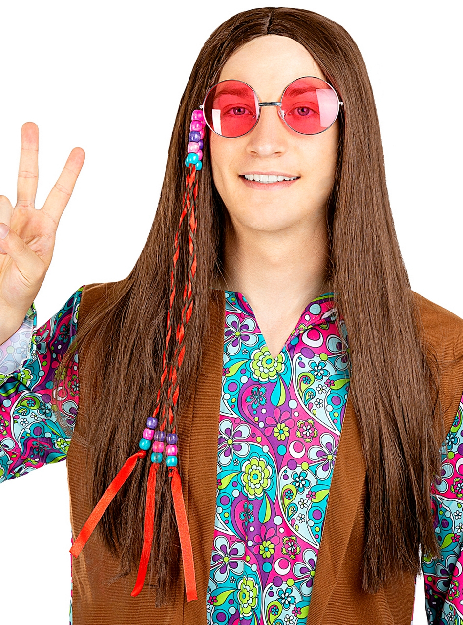 Hippie Perücke Braun