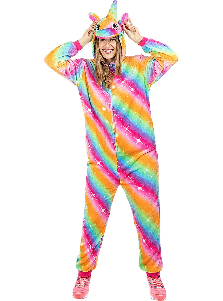 Veelkleurige Unicorn Onesie Damenkostüm