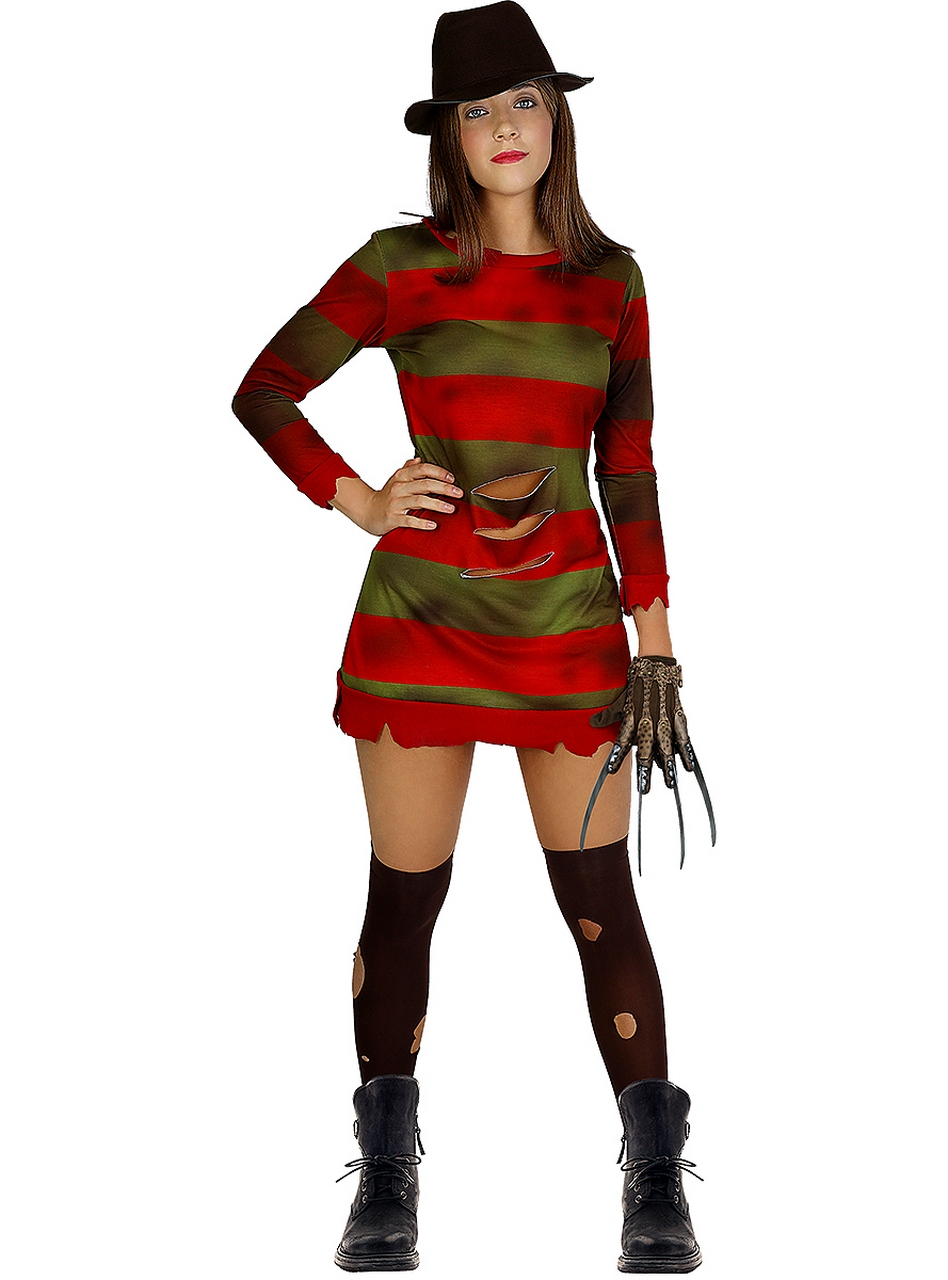 Freddy Krueger Kostüm für Damen Nightmare Mörderische Träume