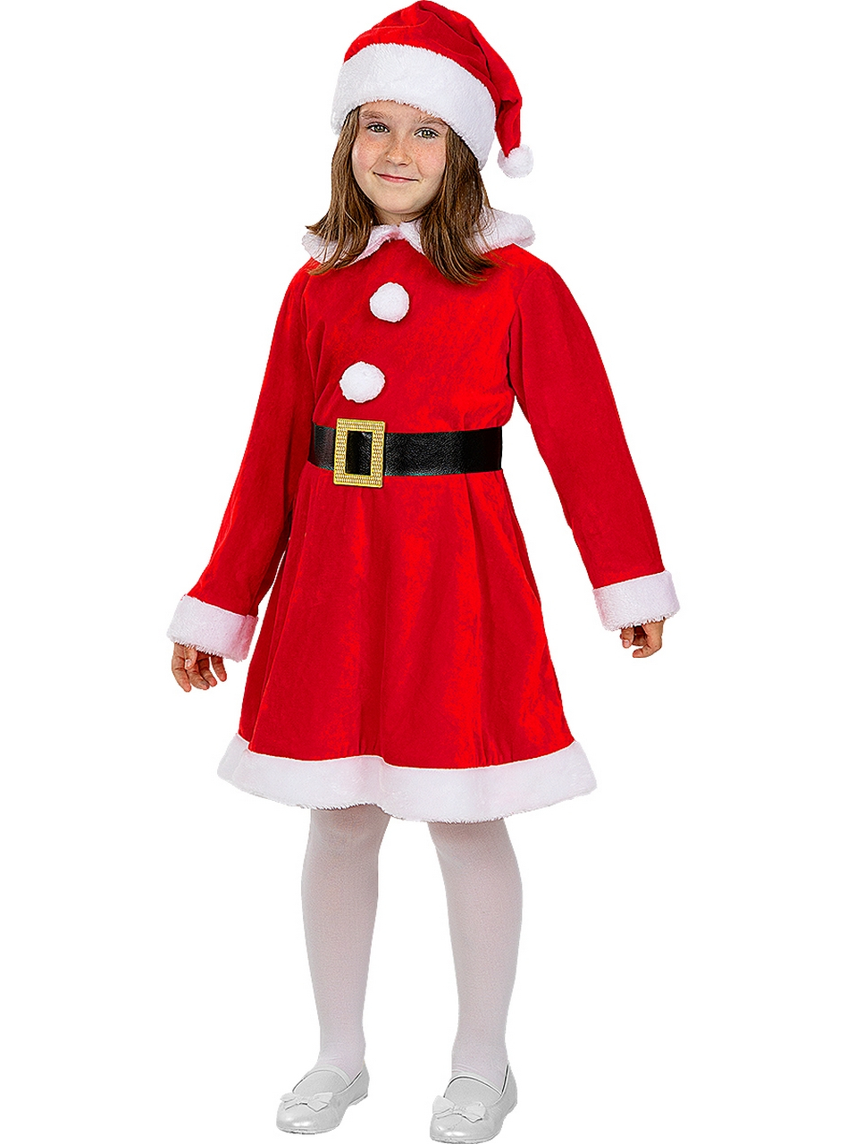 Deluxe Little Miss Santa Kostüm für Mädchen