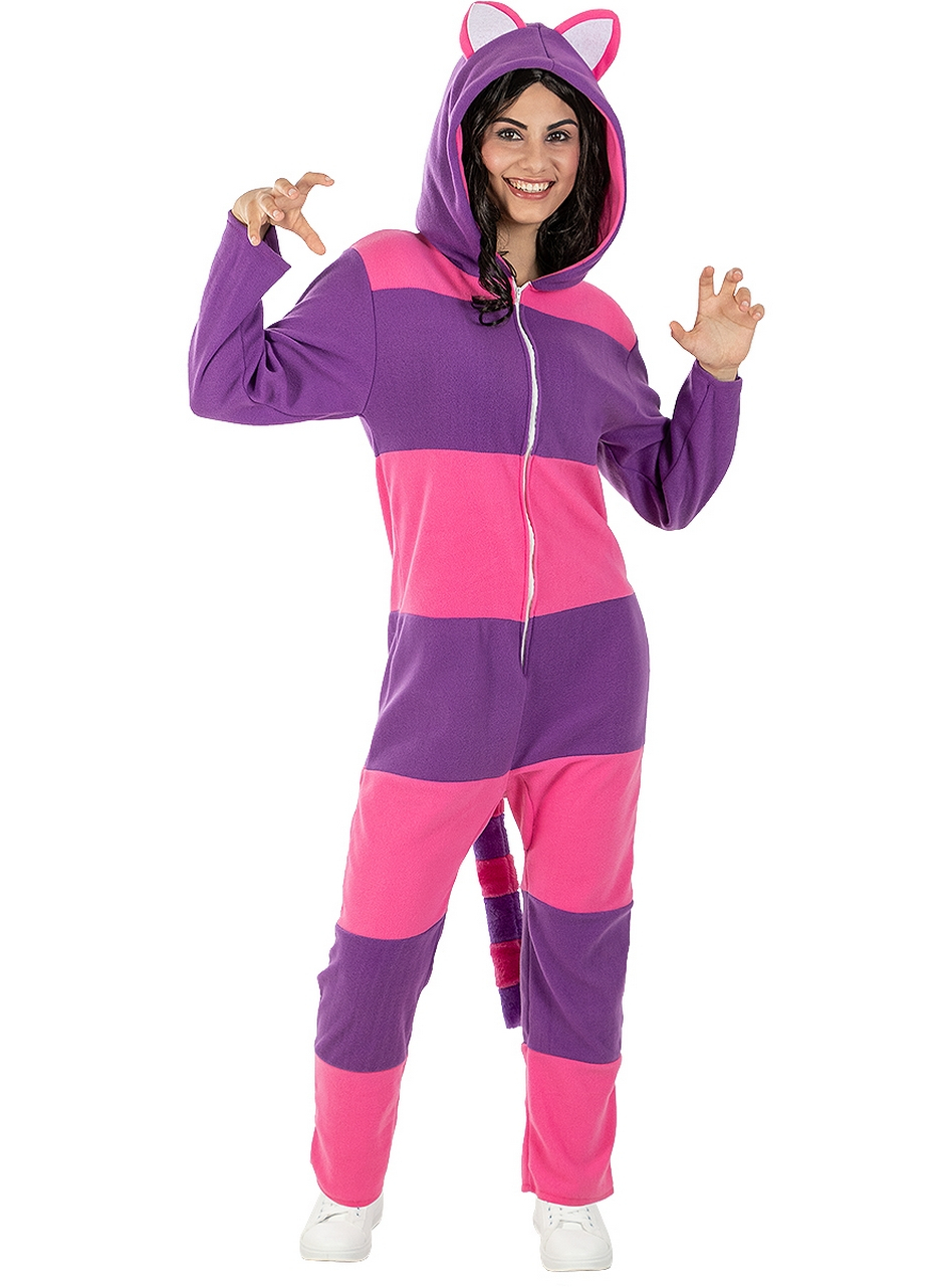 Knuffelige Cheshire Kat Onesie Damenkostüm