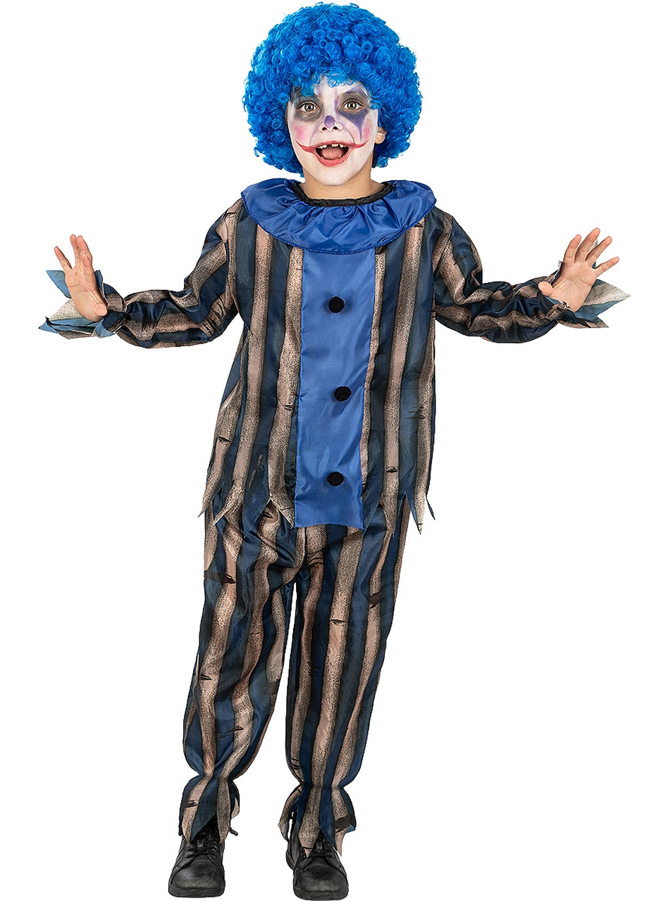 Evil Blue Clown Kostüm für Jungen