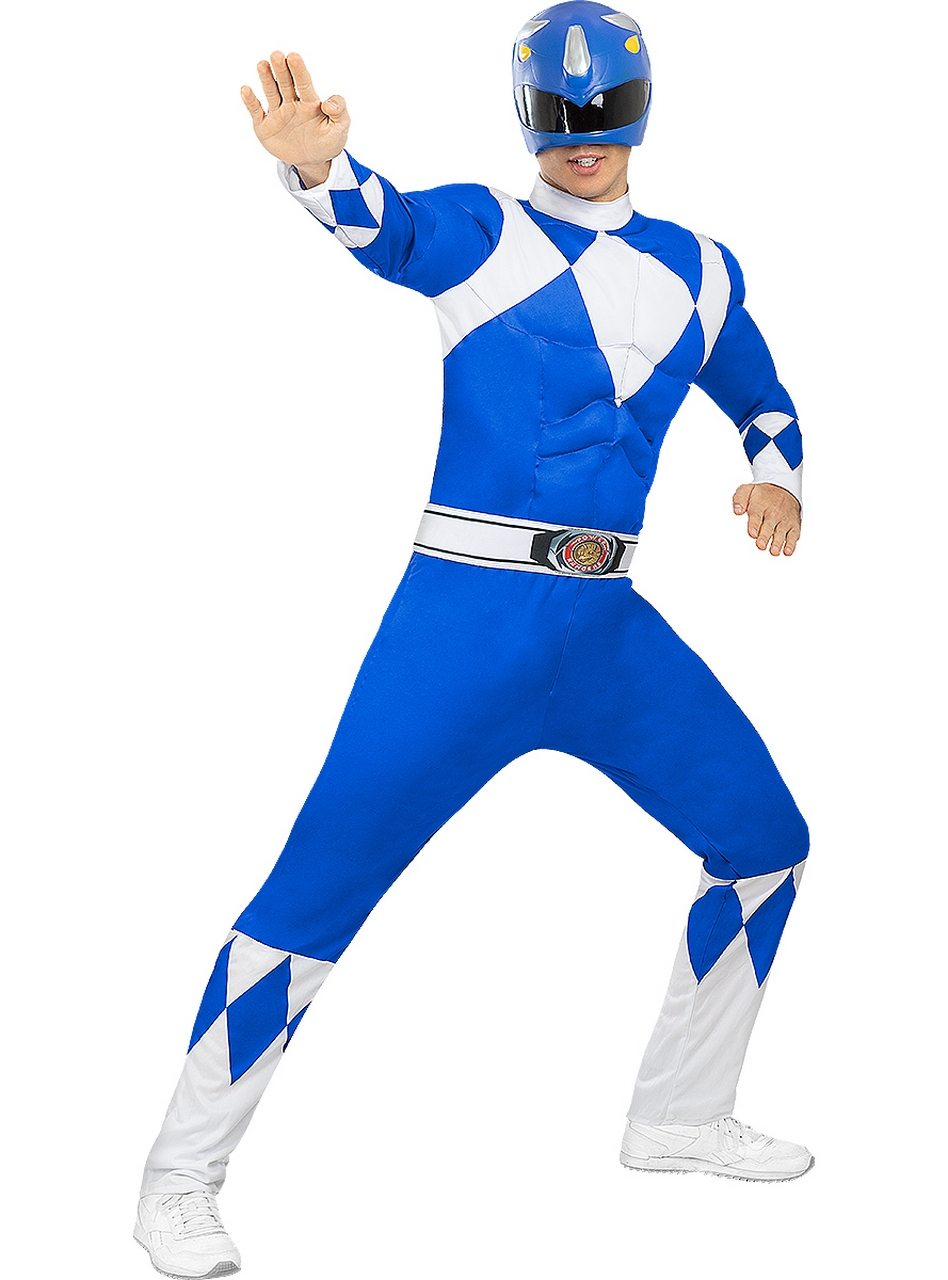 Power Ranger Kostüm Blau für Erwachsene Herren