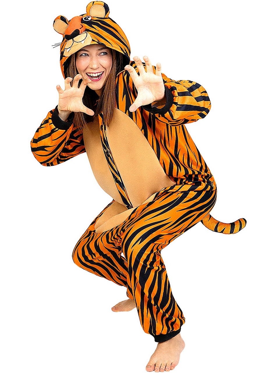 Tiger Onesie Kostüm für Erwachsene Unisex