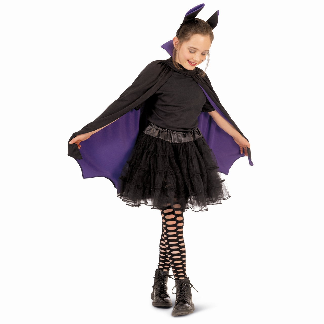 Vleermeisje Halloween Cape Met Hoofdband Kostüm für Mädchen