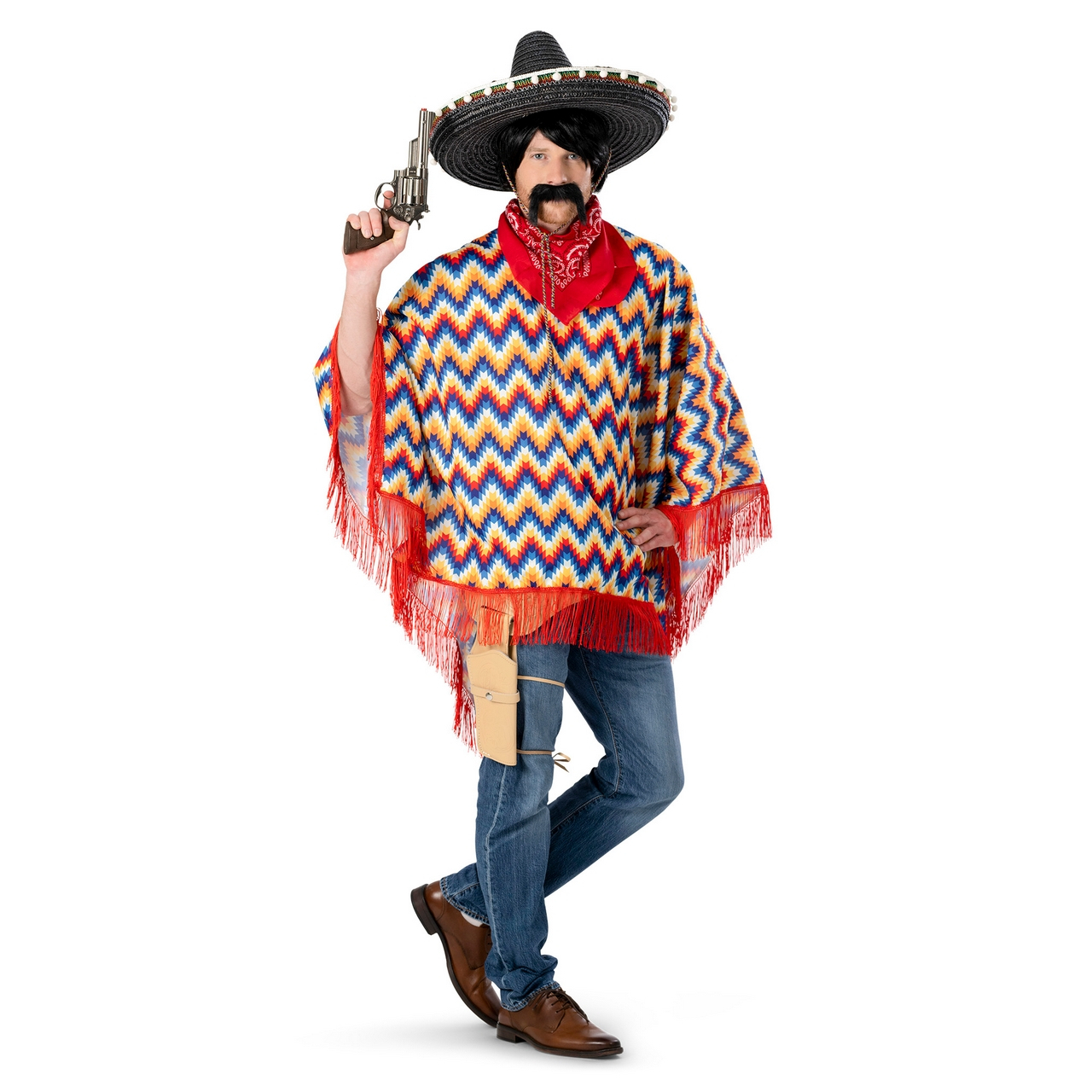 Poncho Carmelito De Carlo Unisex Kostüm