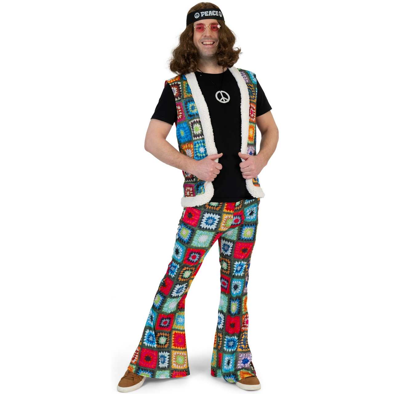 Patchwork Wijden Pijpen Broek Hippie Henk Herren