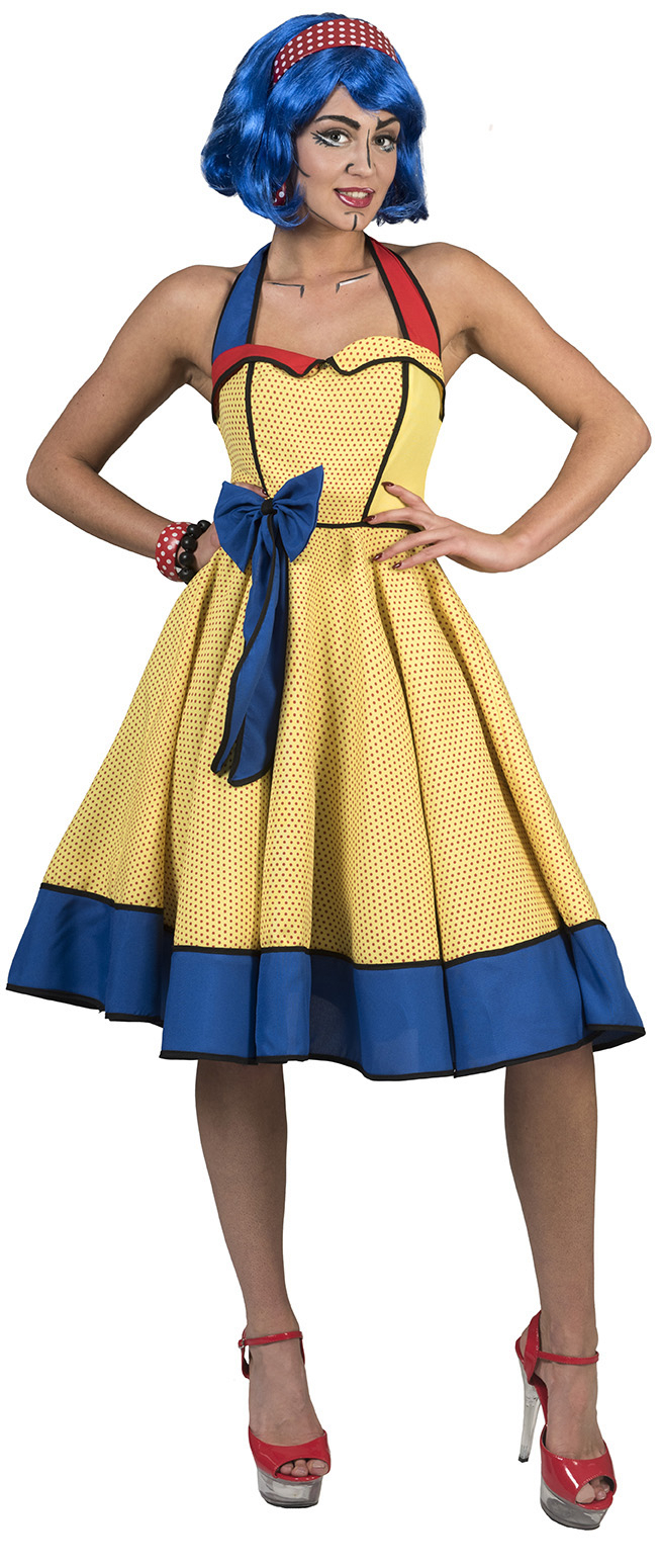 Lichtenstein 60er Pop -Art -Kleid Damenkostüm