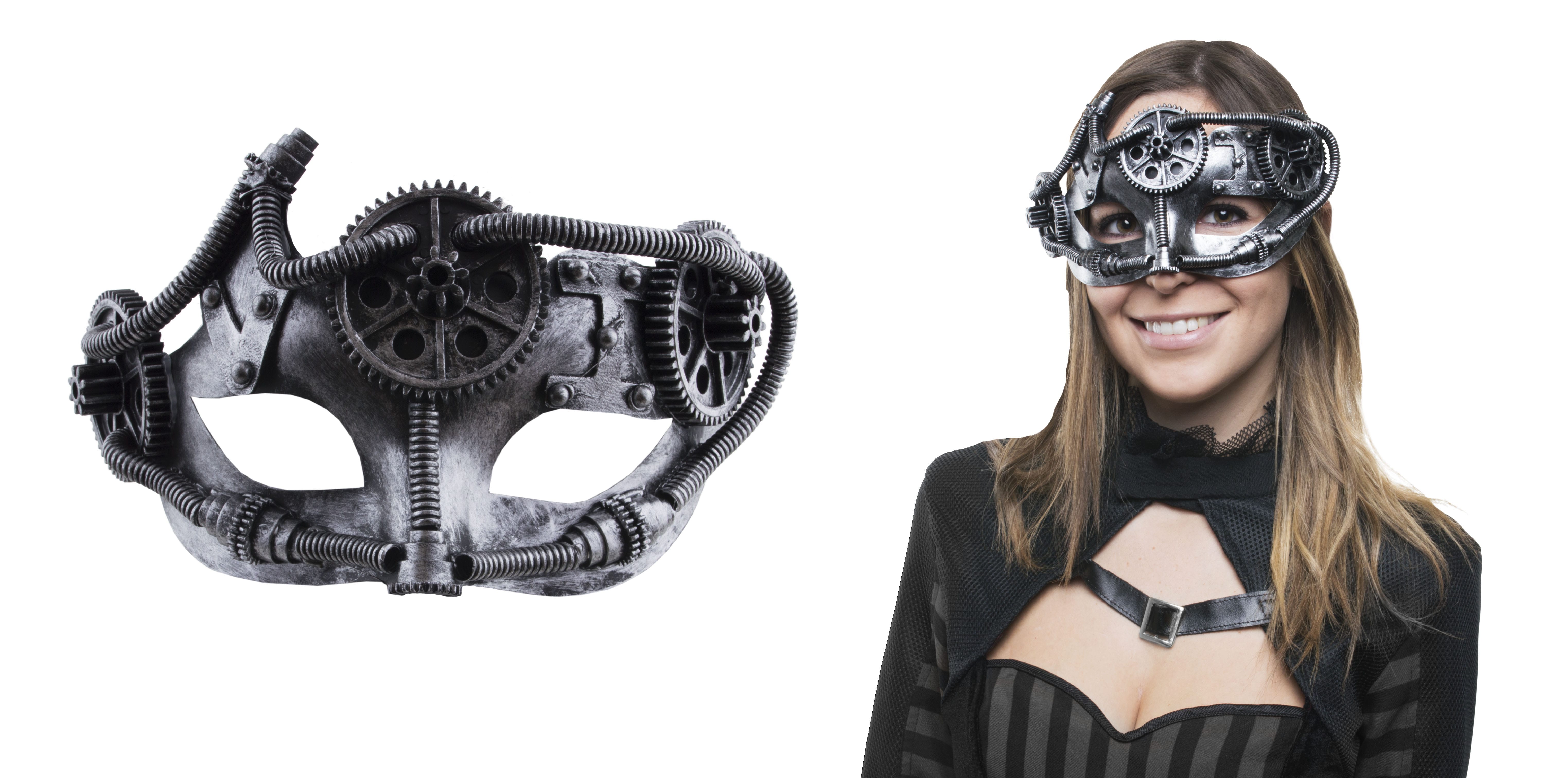 Steampunk -Maske Mit Zahnrädern