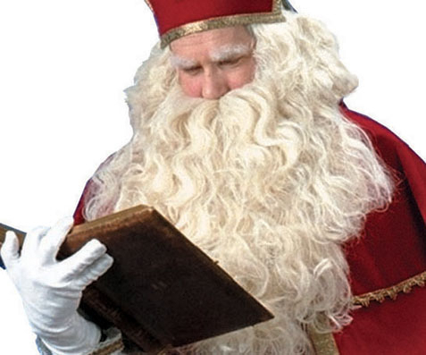 Luxusweiße Perücke Mit Großem Bart Sinterklaas Und Santa Claus