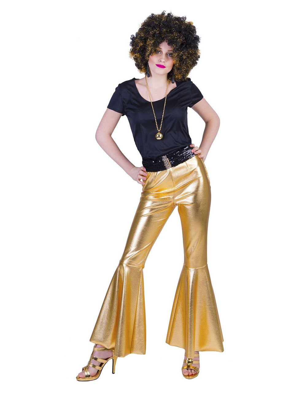 Disco Fever Broek Funkelnder Gold Damen