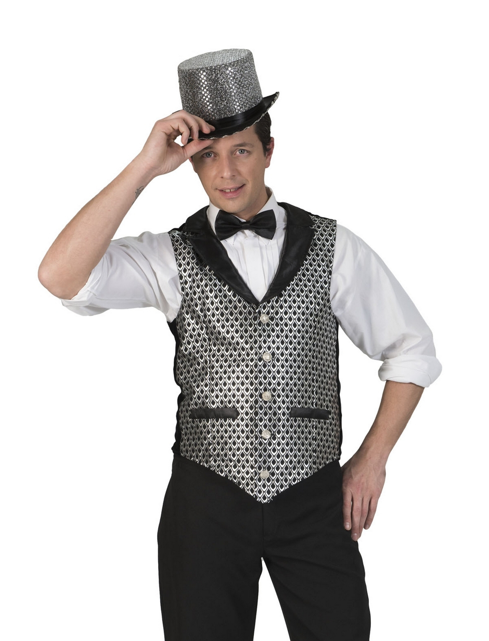 Disco Malienkolder Gilet Silber Herren