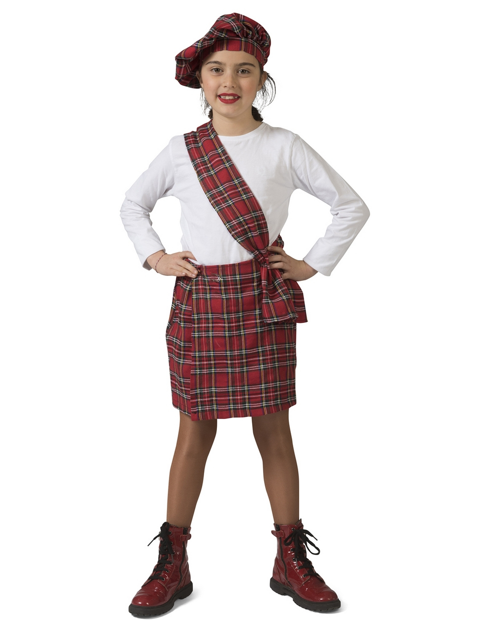 Schottischer Suzy Rot Tartan Kostüm für Mädchen