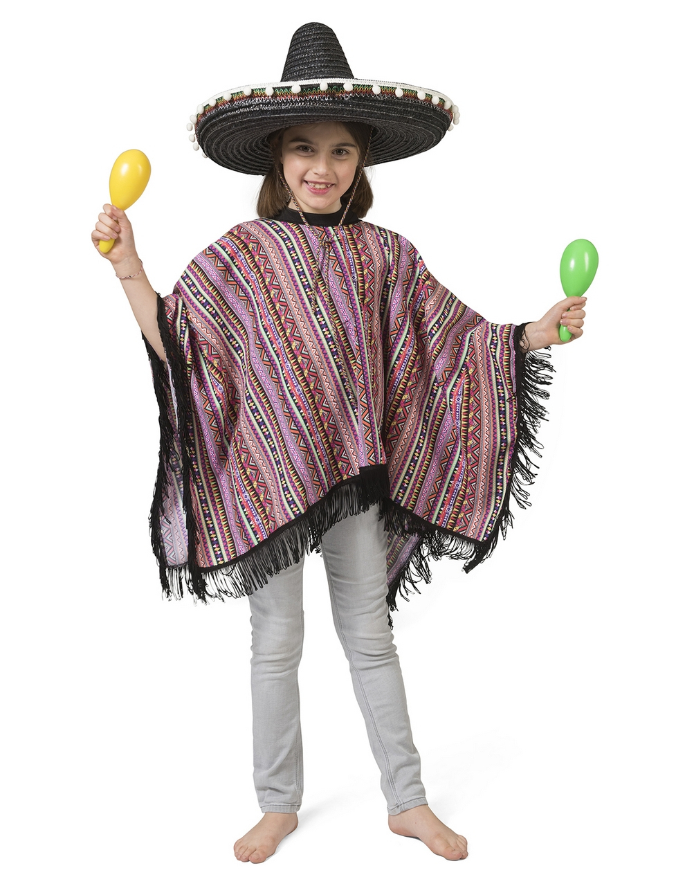 Poncho Manolita Mexikanische Mariachi Kostüm für Kinder