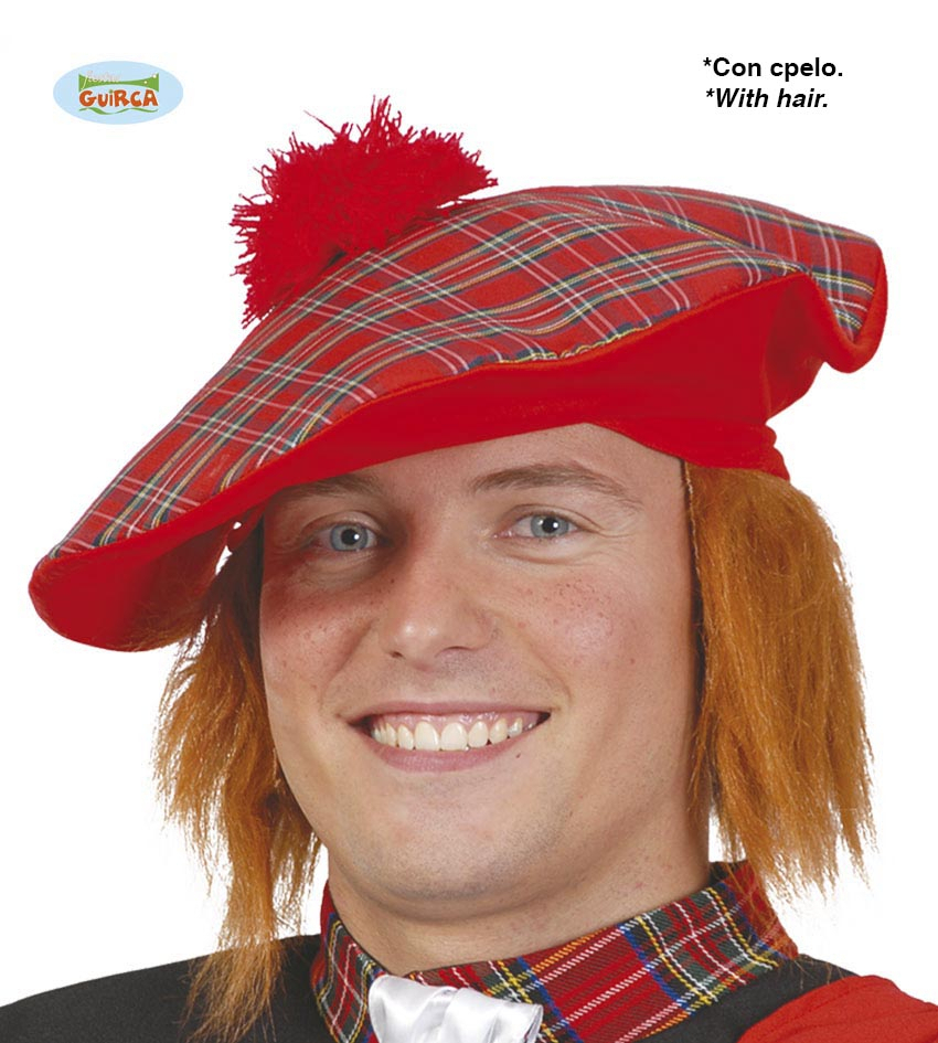 Schottischer Tartan Beret Mit Roten Haaren