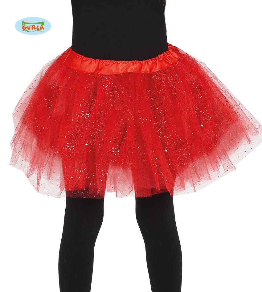 Roter Tutu Mit Glitzer Regen Kind