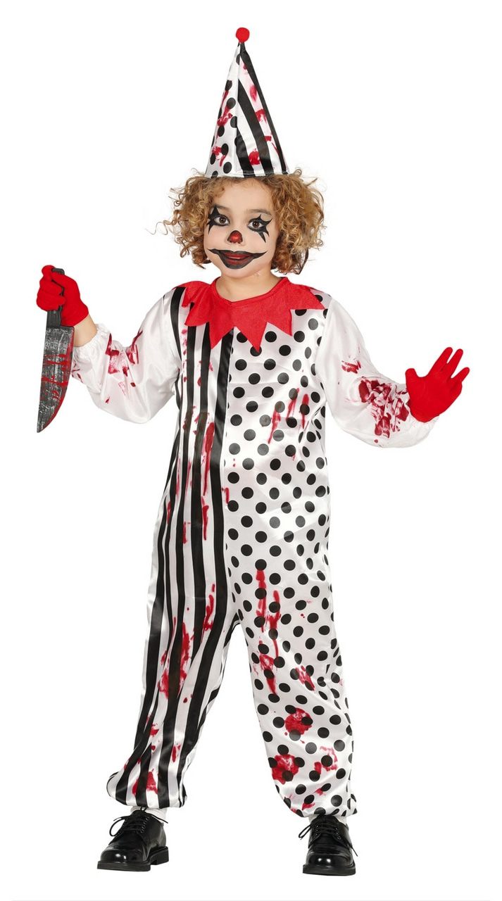 Zombie Pierrot Clown Kostüm für Kinder