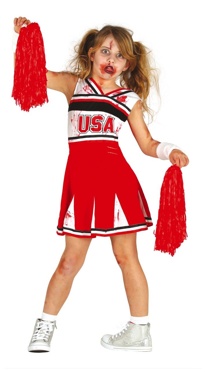 Zombie -Cheerleader USA Kostüm für Mädchen