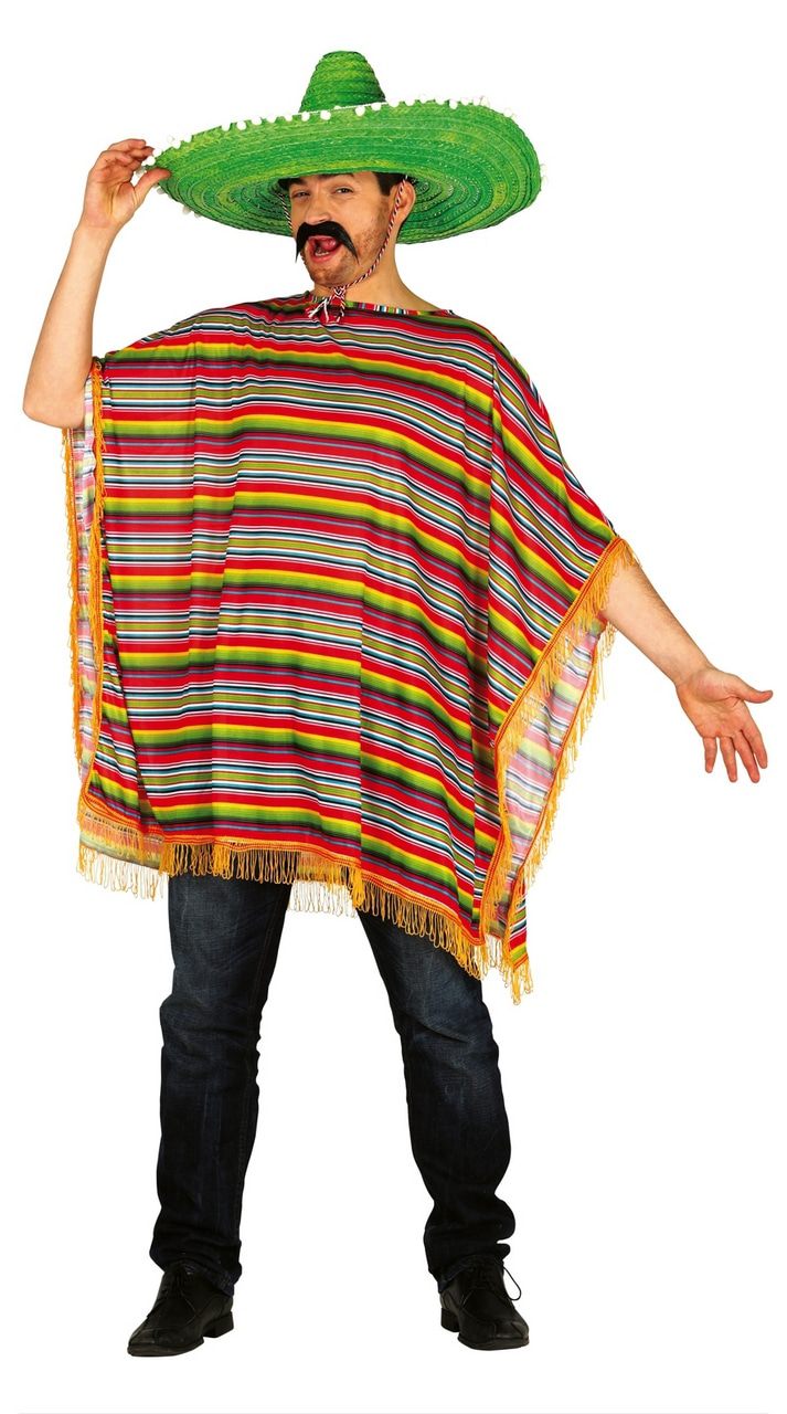 Mexikanischer Fiesta Poncho Unisex Kostüm