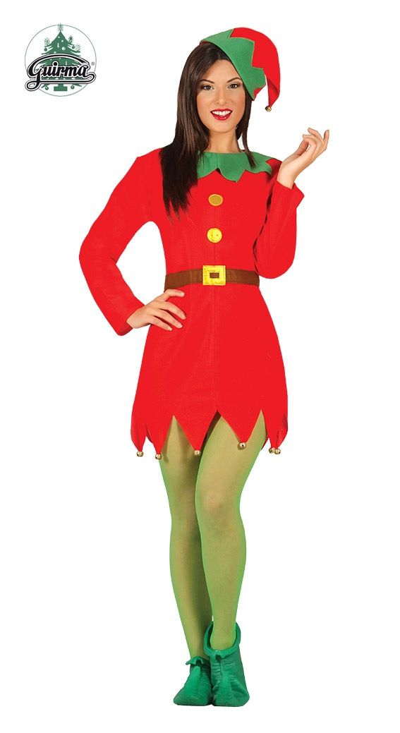 Rote Weihnachten Elf Marie Kleid Damenkostüm