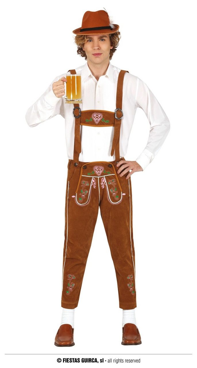 Braunes Lederhosen Im Stil Trinken Herren