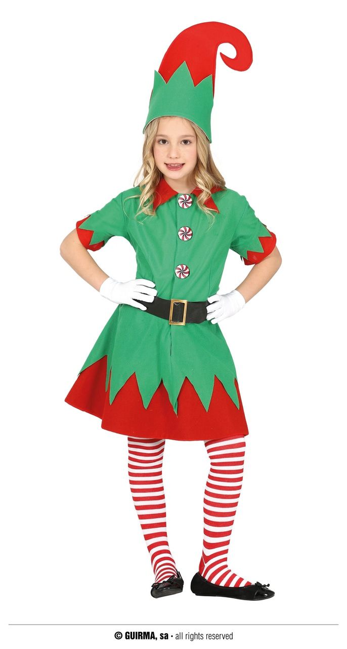 Santa Elf Inpakhulp Kostüm für Mädchen