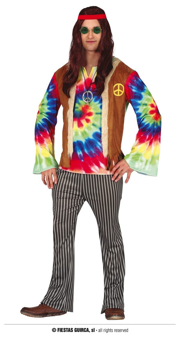 Hip Hippie Tie Dye Herrenkostüm