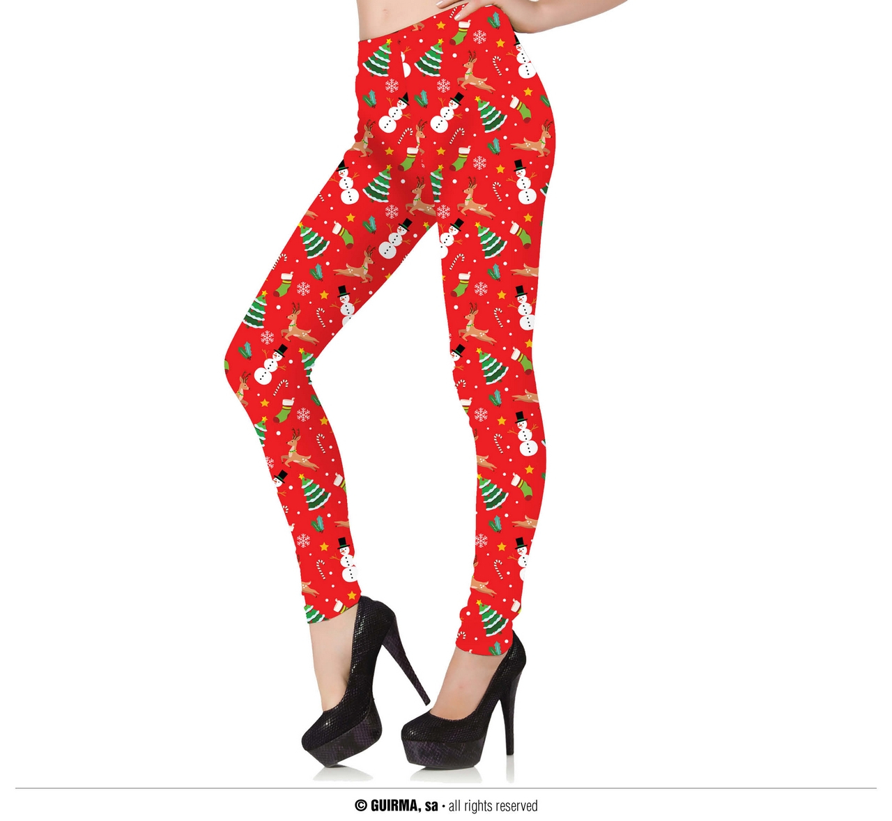 Legging Kerst Rood Met Print Damen