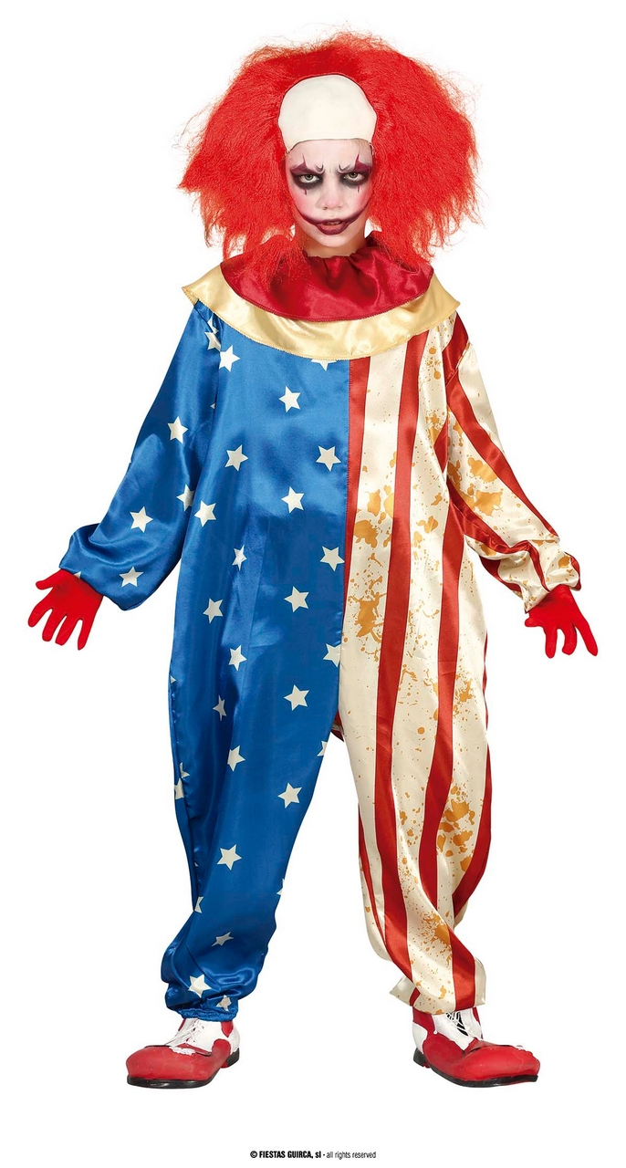 Moordlustige USA Clown Kostüm für Kinder