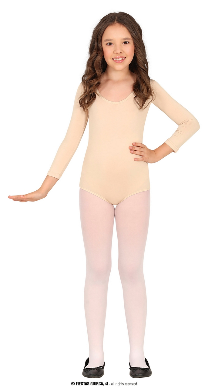 Gymnastik Body für Kinder Beige Kostüm für Mädchen