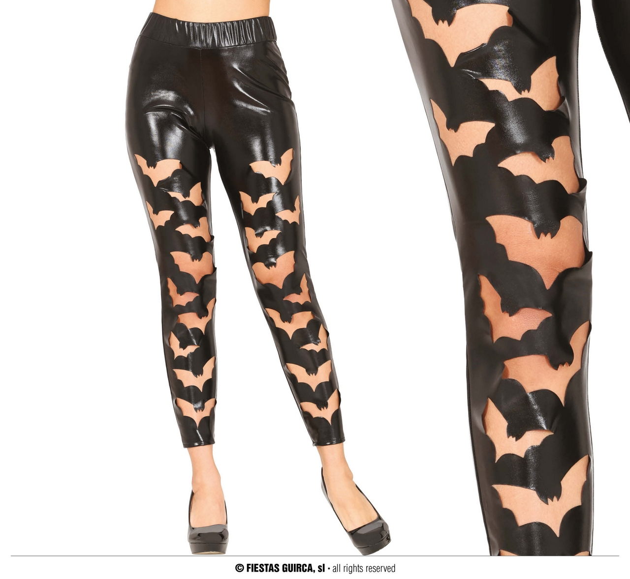 Lederlook Legging Vleermuis Damen