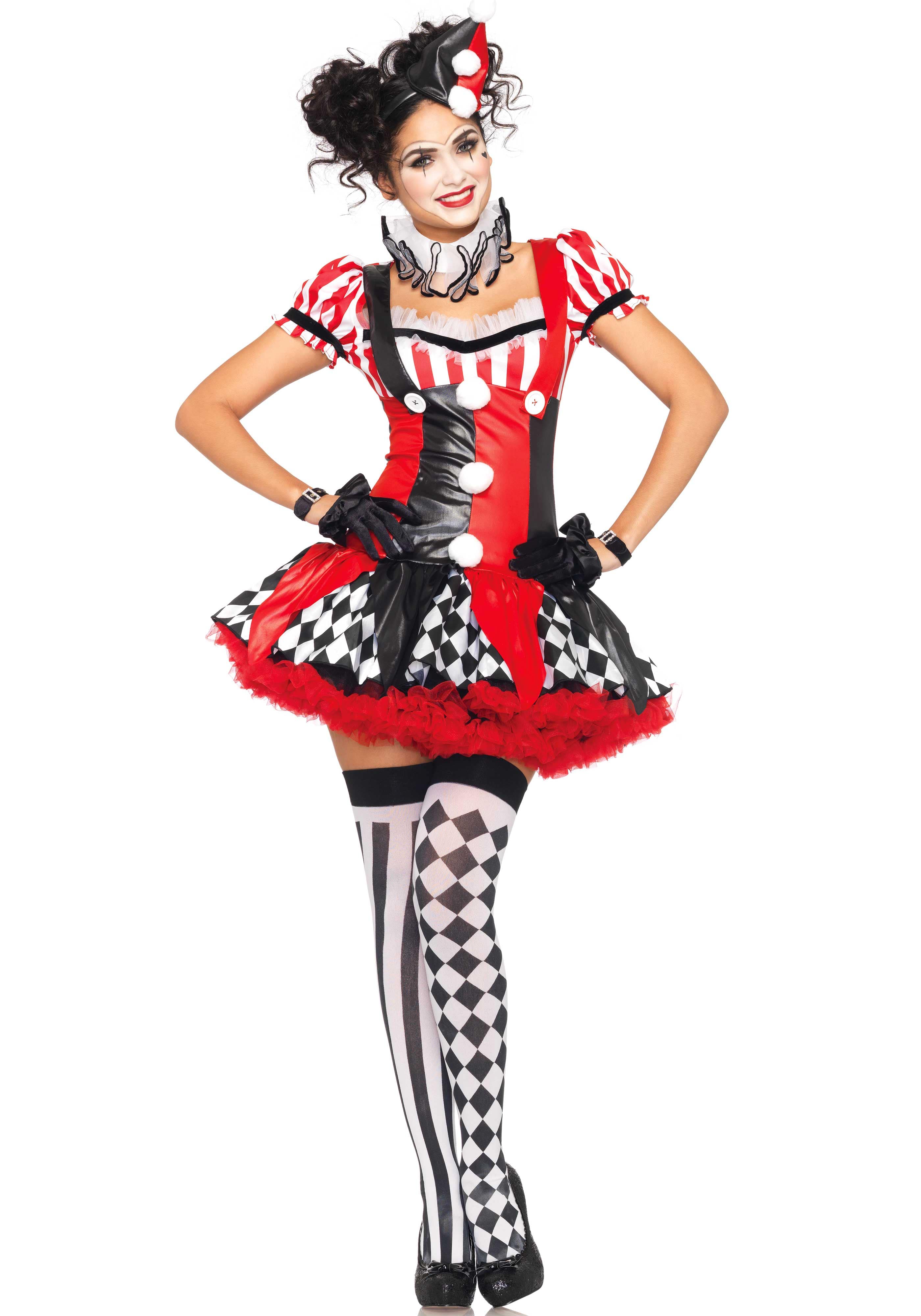 Verführerische Damen -Clownkleid Kostüm