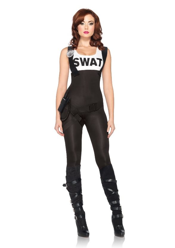 Sexy Swat Verhaftung Lady Jumpsuit Damenkostüm