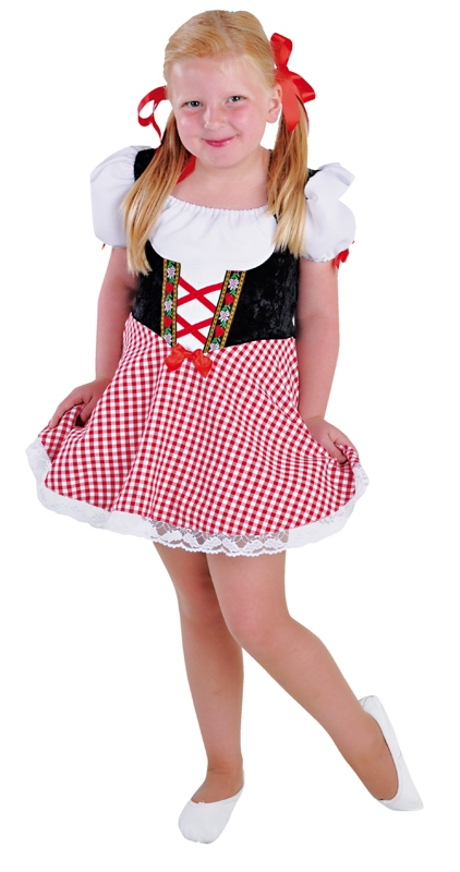 Roter Süßer Alkohol -Freies Bier Dirndl Kostüm für Mädchen