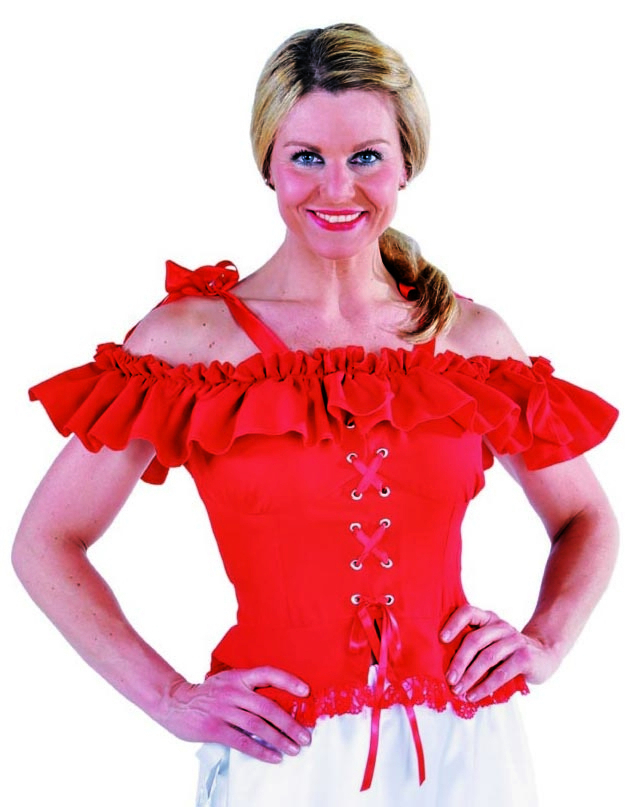 Verführerische Dirndl Bluse Angelica Rot Damen