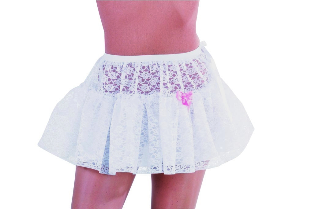 Petticoat Kurze Tutu -Spitzenblüten Weiß Damen