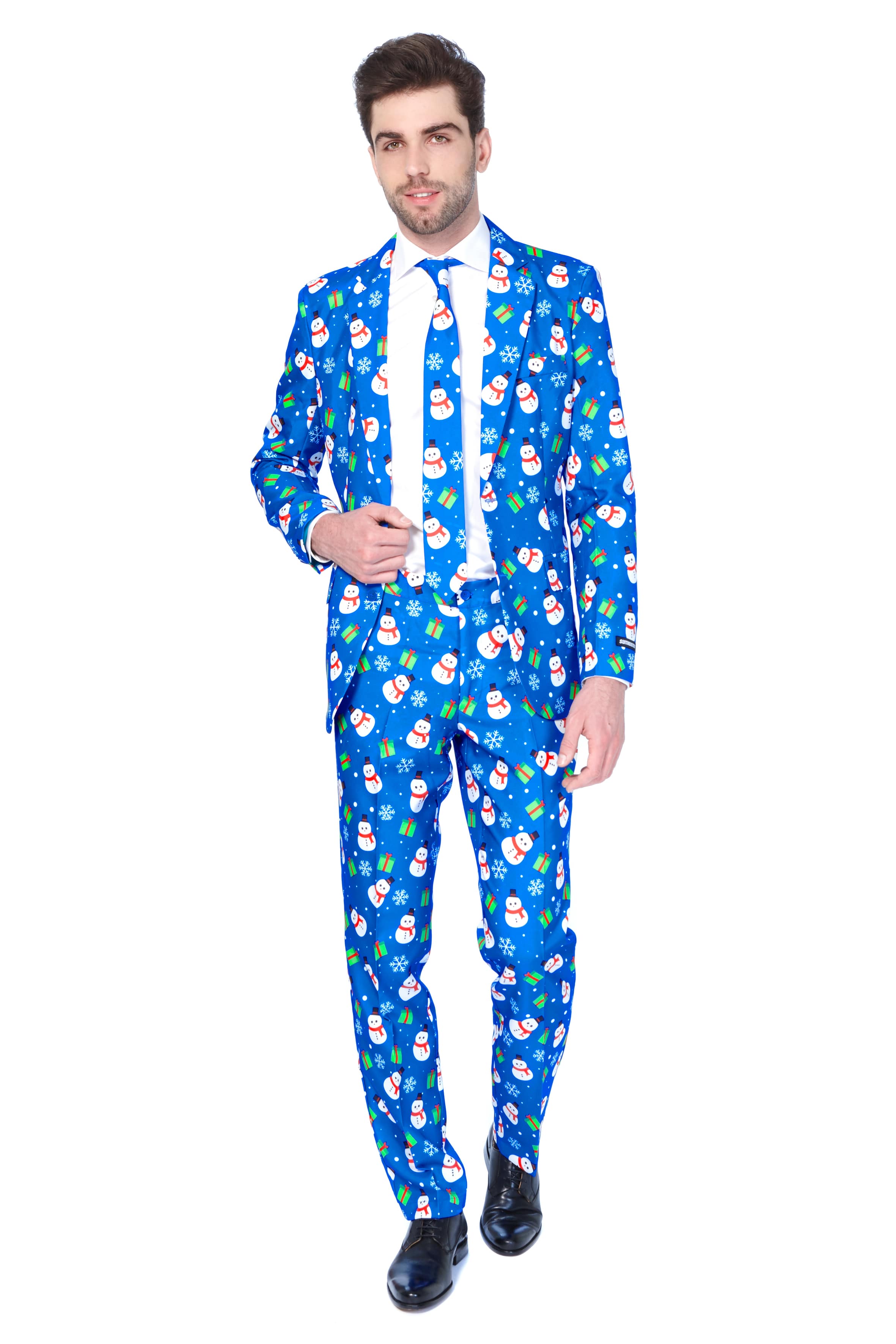 Winter Christmas Blue Snowman Opposuit Herrenkostüm