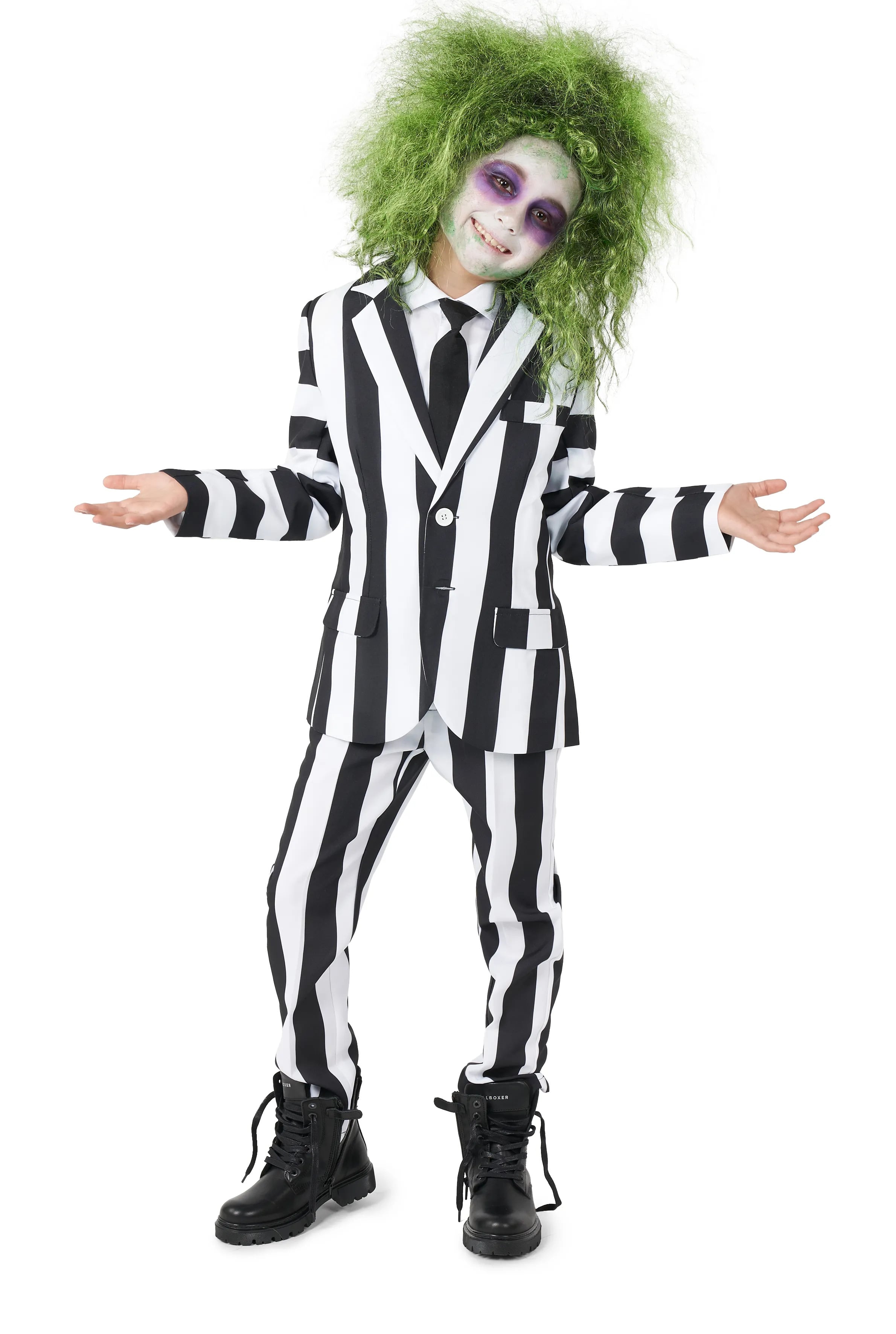 Jungen Beetlejuice Weiß Stripes Kostüm